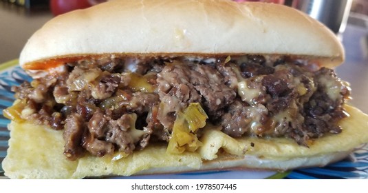 Vegan Chopped Cheese With Vegan Egg On A Hoagie Roll