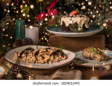 Vegan Christmas Dinner With Chocolate Cake