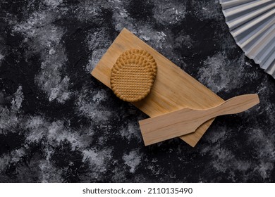 Vegan Cinnamon Sugar Cookies, On Dark Background.