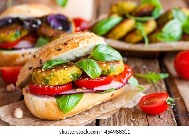 Vegan Falafel Sandwich With Vegetables