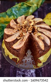 Vegan Gluten Free Pear Chocolate Cake With Walnuts