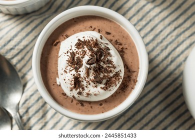 Vegan Homemade Tofu Soy Chocolate Pudding with Whipped Cream - Powered by Shutterstock