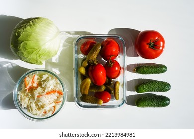 Vegan Ingredients For Homemade Easy Dinner. Top View Of Cooking And Fresh Vegetables