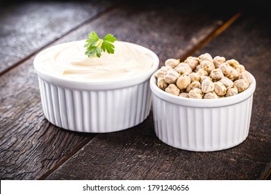 Vegan Mayonnaise, Made From The Water Of Cooking Chickpeas.