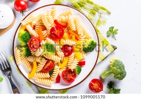 Similar – Pasta salad and ingredients