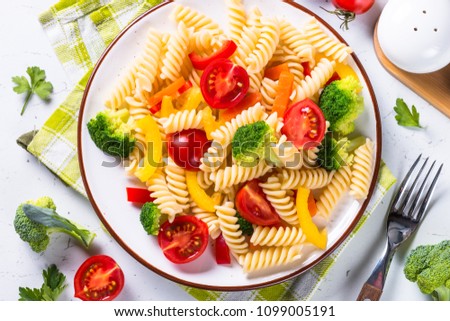 Similar – Pasta salad and ingredients