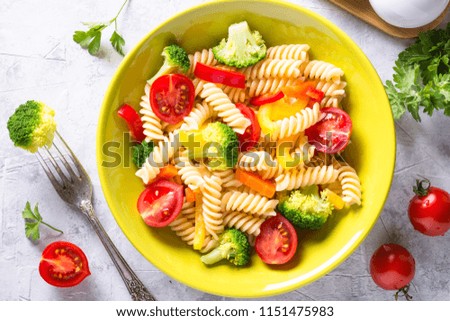 Similar – Pasta salad and ingredients