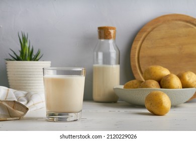 vegan potato milk in a glass bottle sweden super food