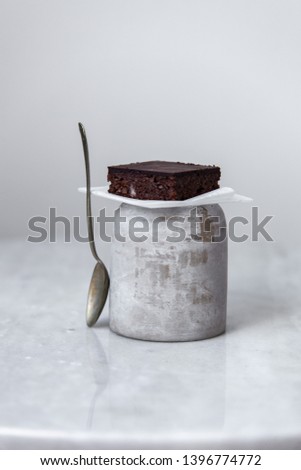 Similar – Image, Stock Photo Brownie with fruits and glass of coffee