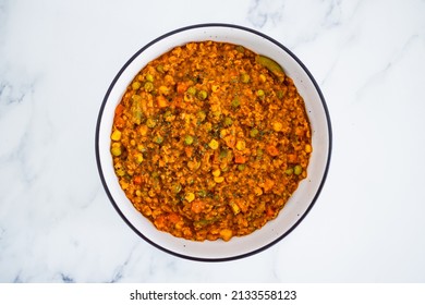 Vegan Red Lentil Dahl With Mixed Veggies, Healthy Plant-based Food Recipes