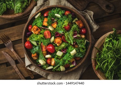 Vegan Salad With Kale And Tofu, Zero Waste