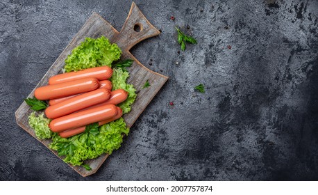 Vegan Sausages, Vegetable, Food Swap. Clean Eating, Plant Based Food Concept, Banner, Menu Recipe Place For Text, Top View,