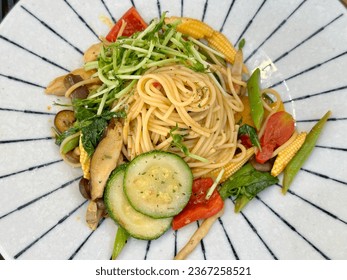 Vegan spaghetti, ready to be served - Shutterstock ID 2367258521
