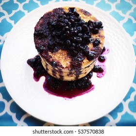 Vegan Whole Wheat Pancakes With Blueberry Maple Syrup