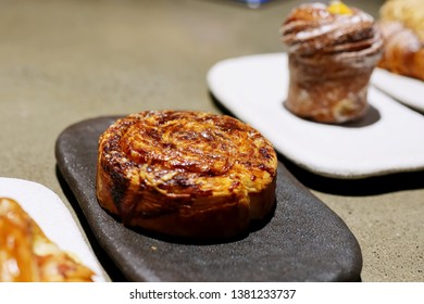 Vegemite Round Croissant on Plate 