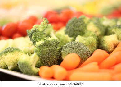 Vegetable Appetizers On A Tray.