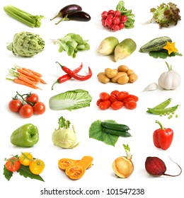 Vegetable Collection On White Background Stock Photo 101547238 ...