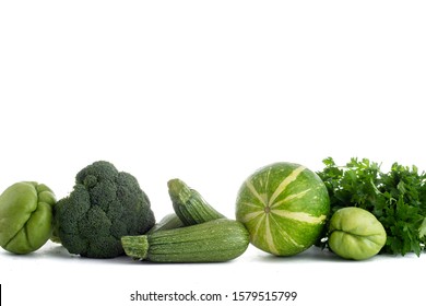 Vegetable composition with white background