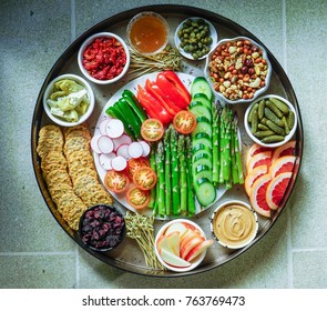 Vegetable Crudites Dips Assorted Appetizers Platter Stock Photo ...