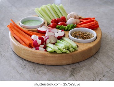 Vegetable Crudites And Dips/ Vegetable Platter, Healthy Eating