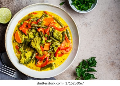 Vegetable Curry With Coconut Milk Bowl.