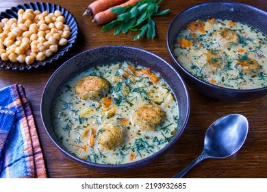  Vegetable And Dill Soup With Chickpea Meatballs