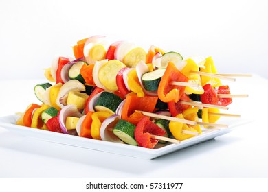 Vegetable Kabobs On A Plate