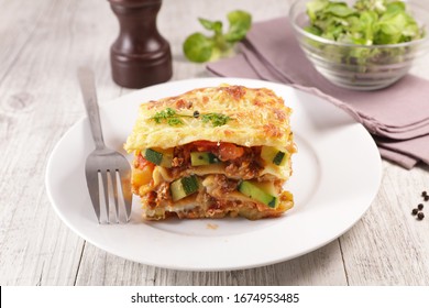 Vegetable Lasagne With Zucchini And Tomato Sauce