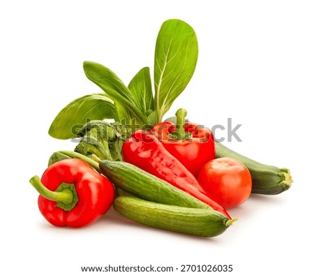 vegetable mix path isolated on white