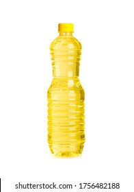 Vegetable Oil Bottle Isolated On White Background.