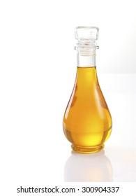 Vegetable oil bottle isolated on white background