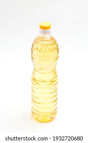 Vegetable Oil Bottle On Isolated White Background

