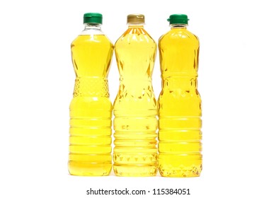 Vegetable Oil On White Background