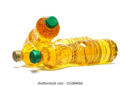 Vegetable Oil On White Background