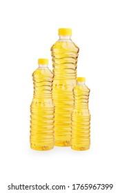 Vegetable Oil Plastic Bottle Isolated On White Background.