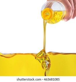 Vegetable Oil Pouring On Vegetable Oil Background