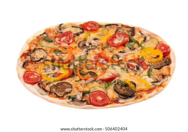 Vegetable Pizza Isolated On White Background Stock Photo (Edit Now ...