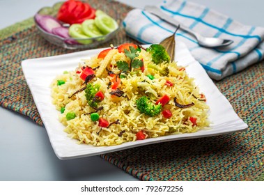 Vegetable Rice Or Veg Biryani Or Cooked Rice