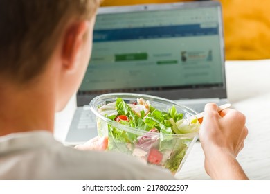 Vegetable Salad With Chicken And Noodles In A Transparent Plastic Box - Launchbox