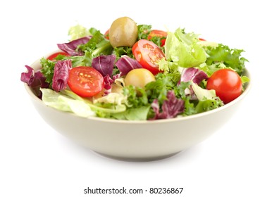 Vegetable Salad Isolated On White