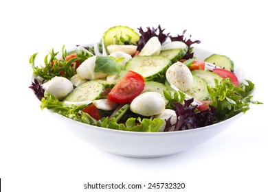 vegetable salad on white background