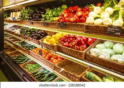 Vegetable section in the department store - Stock Image - Powered by Shutterstock