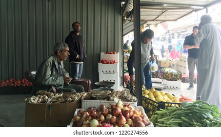 Vegetable Seller In Jarablus That Is A Town Was Captured On 24 August 2016 By Turkey Backed Free Syrian Army From ISIS Forces. Now City Is Free And Has A Peace. Nov. 3 2018 Jarablus Syria 