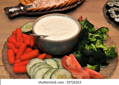 Vegetable Snacks And Blue Cheese Dressing