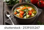 Vegetable Soup: A hearty and healthy soup made with a variety of fresh vegetables like carrots, celery, tomatoes, and zucchini