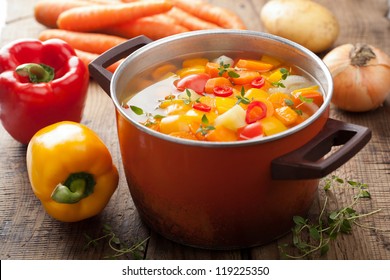 Vegetable Soup In Pot