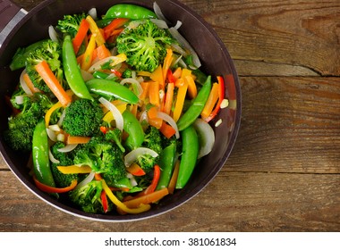 Vegetable Stir Fry. Healthy Eating. Top View