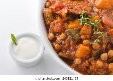 Vegetable Tagine With Yogurt And Mint 