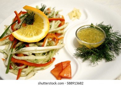 Vegetable Zucchini Pepper Salad With Citrus Vinaigrette 