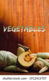 Vegetables in copyspace and groups of vegetables background, Concept for healthy food, diet and vegetarian.